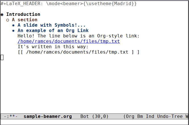 Org Beamer 16 Ссылки на организации Emacs