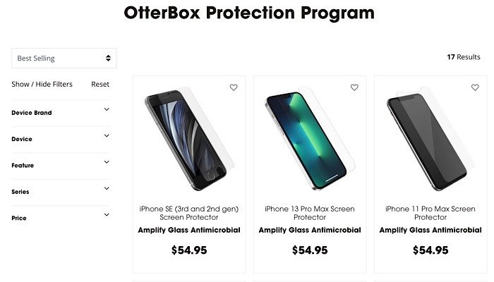 Otterbox заменяет программу защиты экрана Iphone