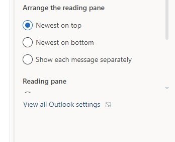 Параметр «Просмотреть все настройки Outlook» в новом Outlook для Windows.