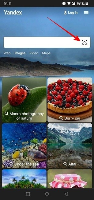 Выполнить обратный поиск изображений Android Яндекс Загрузить