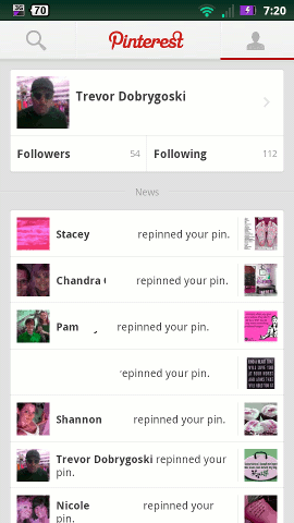 Pinterest-для-Android-последняя-активность