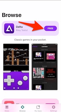 Играйте в эмуляторы на iOS Mail Delta Altstore Arrow