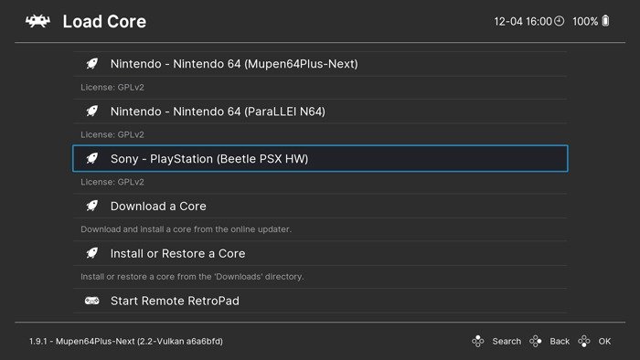 Играйте в игры для Ps1 на ПК Retroarch Load Core