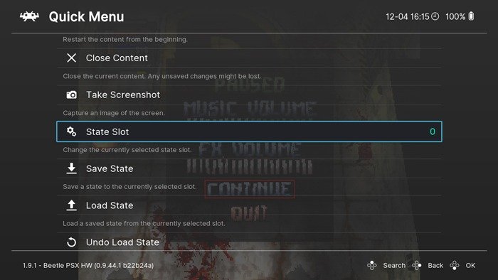Играйте в игры для Ps1 на ПК Retroarch State Slot