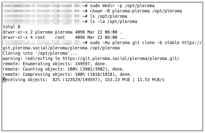 Сервер Pleroma 14 Git Clone
