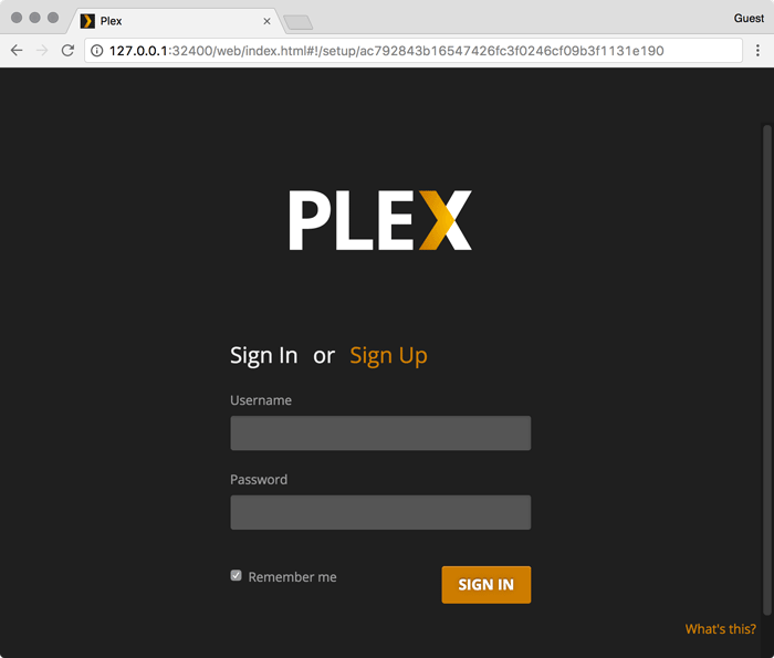 вход в plex-server