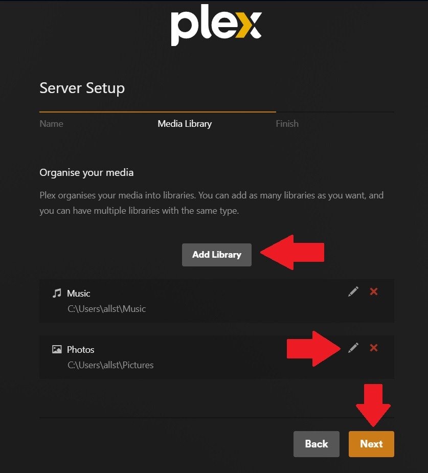 Plex Добавить библиотеку