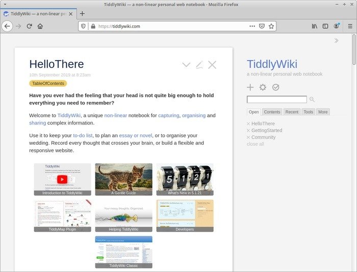 Портативная Wiki с Tiddlywiki Сайт Tiddlywiki