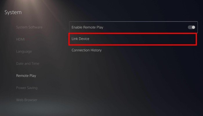 Ps5 Включить устройство Remote Play Link