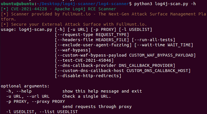 Справка по сканеру rce python apache log4j