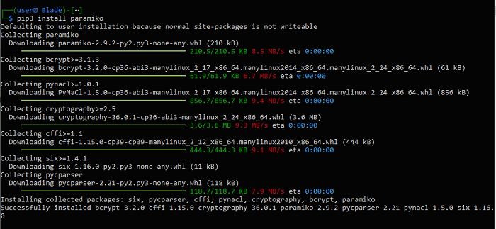 Установка Python Paramiko Pip3