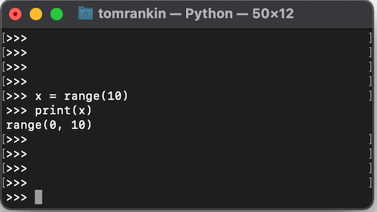 Диапазон Python, возвращающий кортеж.