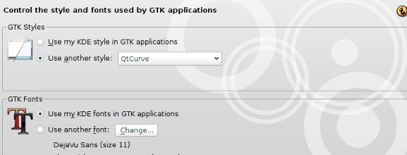 Настройки QtCurve GTK