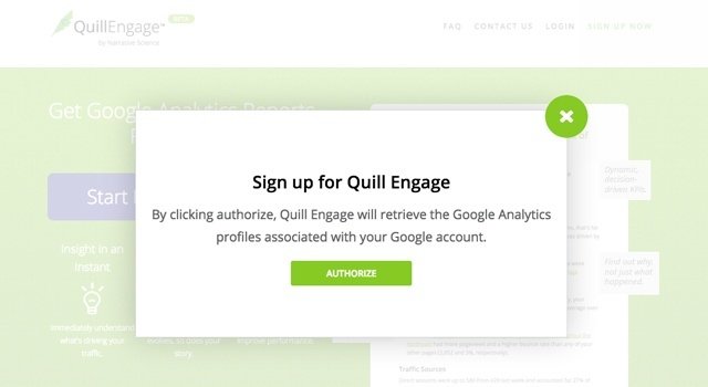 Зарегистрируйтесь в Quill Engage.