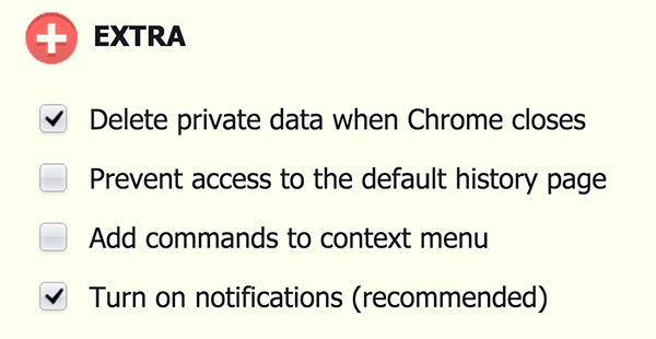 Выберите параметр «Удалять личные данные при закрытии Chrome».