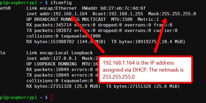 малина-пи-ifconfig