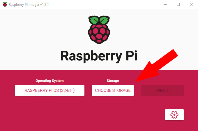 Raspberry Pi Imager Выбор хранилища