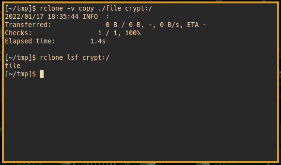 Rclone Crypt 16 Lsf