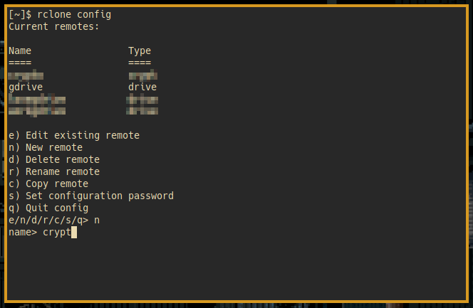 Имя Rclone Crypt 3