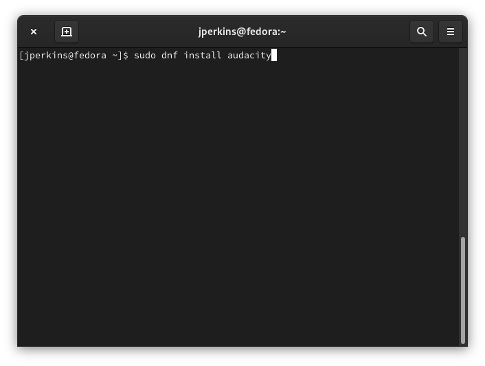 Запись звука Linux Dnf Audacity