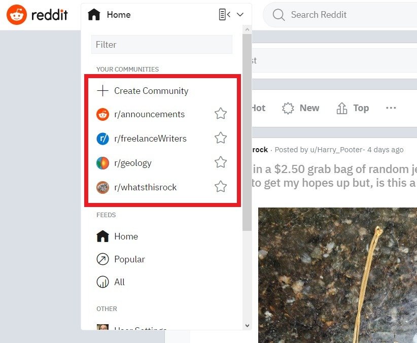 Сообщества Reddit из домашней ленты Desktop