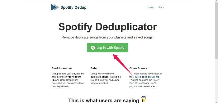 Удаление дубликатов из плейлиста Spotify Вход в систему с помощью Dedup Spotify
