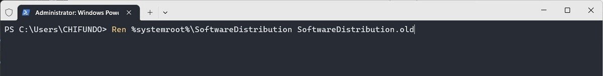 Переименование папки Softwaredistribution через PowerShell.