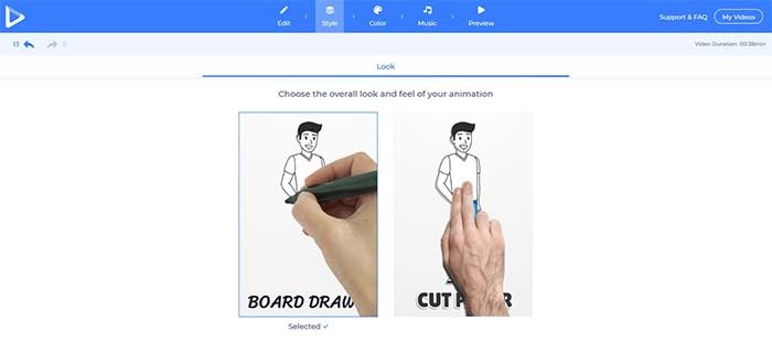 renderforest-whiteboard-выбрать стиль