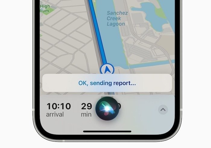 Сообщить об инциденте Apple Maps Siri