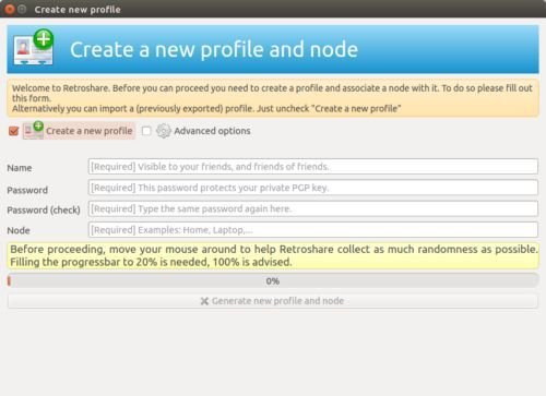 Retroshare-создать-профиль