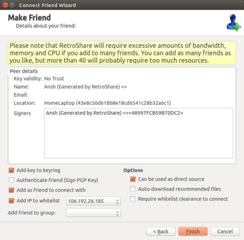 Retroshare-Friend-Connect