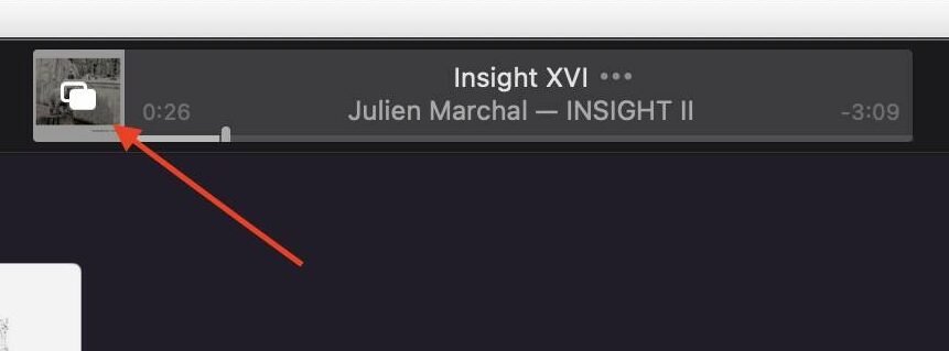 Наведите курсор на обложку в Apple Music