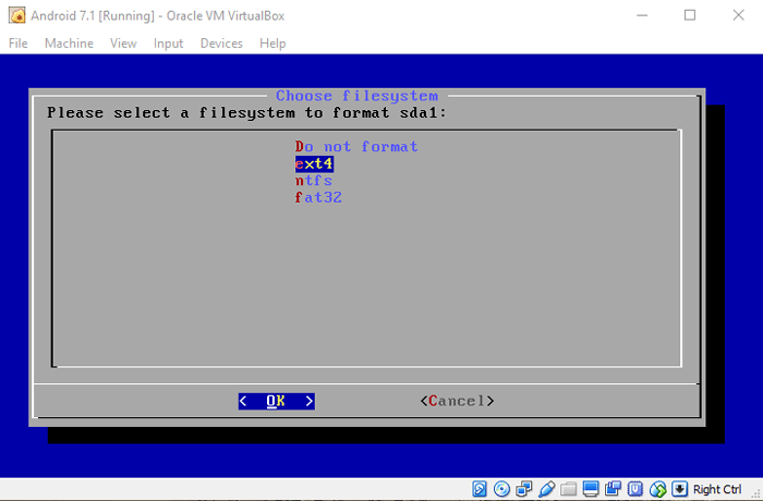 запустить-android-in-virtualbox-select-ext4