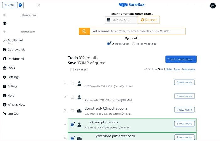 Обзор Sanebox Storage Optimizer 4