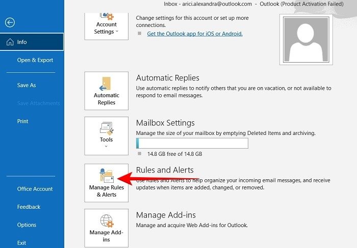 Расписание электронной почты Outlook, правила и оповещения для ПК