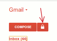безопасная кнопка блокировки Gmail рядом с композицией