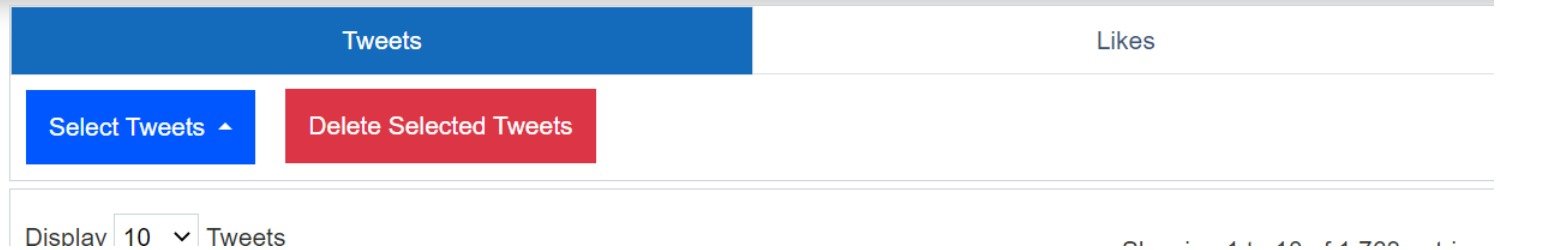 Выберите твиты или лайки для удаления в Easy Tweet Remover