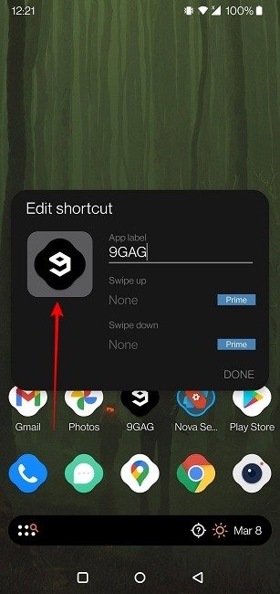 Установить пользовательские значки Android Nova Tap Icon