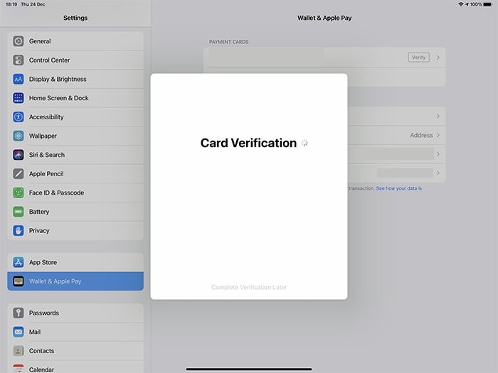 Настройте проверку Apple Pay Card