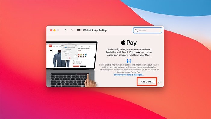 Настройка Apple Pay Wallet Macos