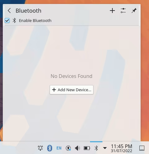 Настройка Bluetooth Linux 11 Kde Меню Bluetooth