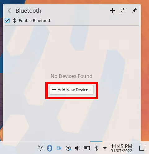 Настройка Bluetooth Linux 12 Kde Добавить новое устройство