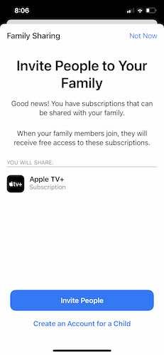 Настройка Apple Family Sharing Invite Iphone