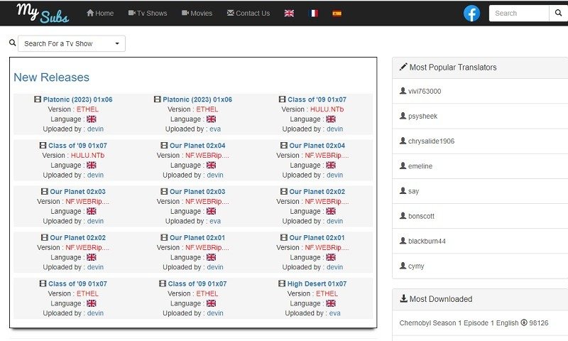 Сайты для скачивания субтитров к фильмам и телешоу Mysubs