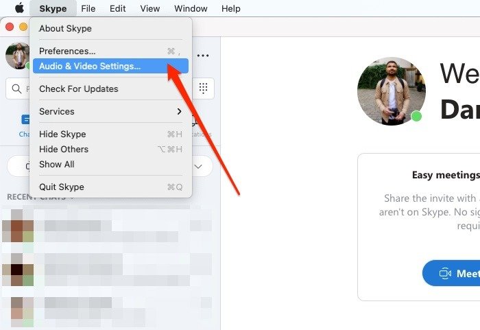 Настройки аудио и видео Skype для Mac