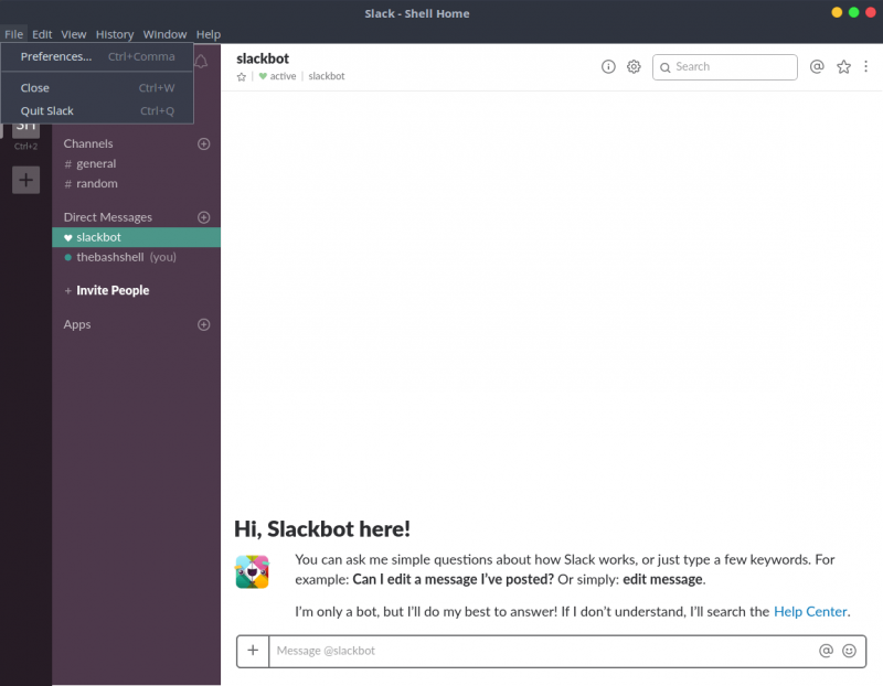 Приложение Slack для ПК