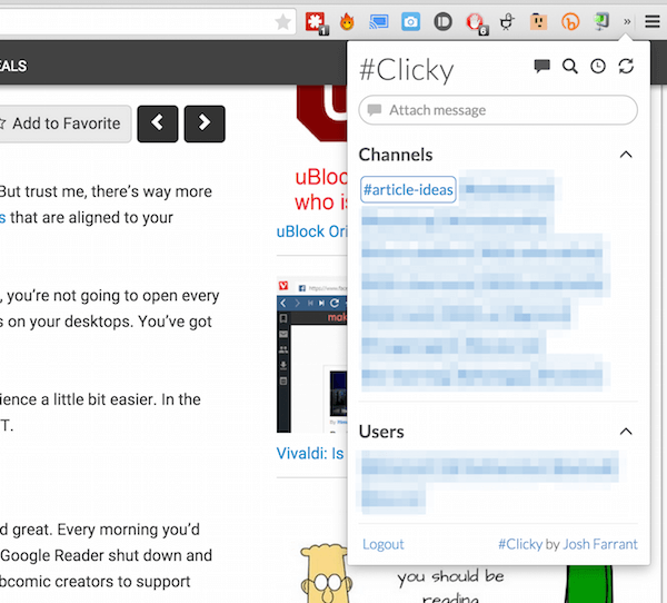 #Clicky for Slack — это расширение Chrome.