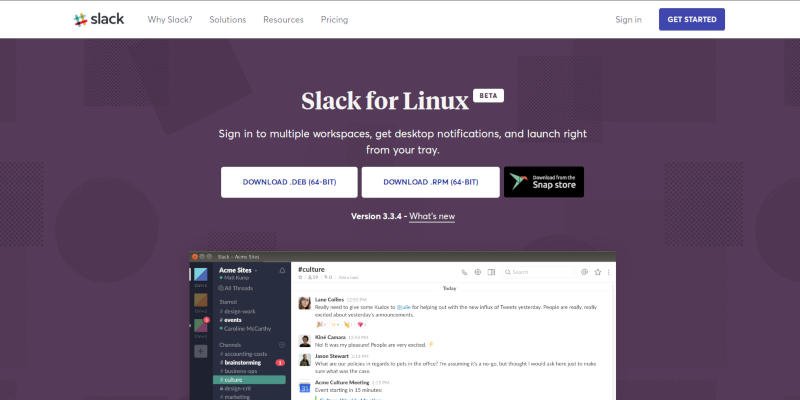 Загрузите Slack для Linux