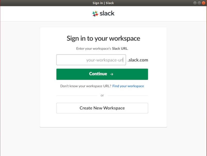 URL-адрес рабочей области Slack