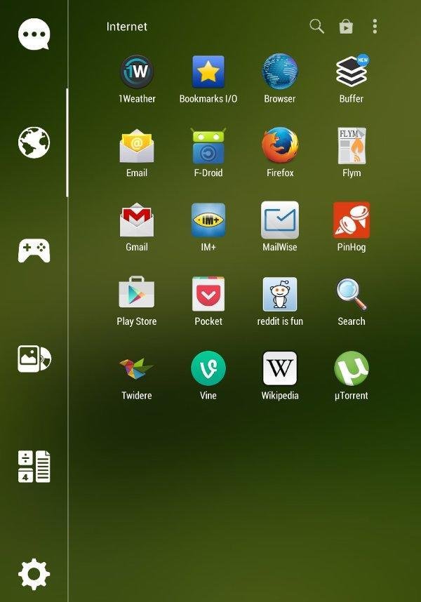 Панель приложений Smart Launcher.